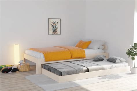 Wooden Bed Frame With Trundle – KitSmart Furniture