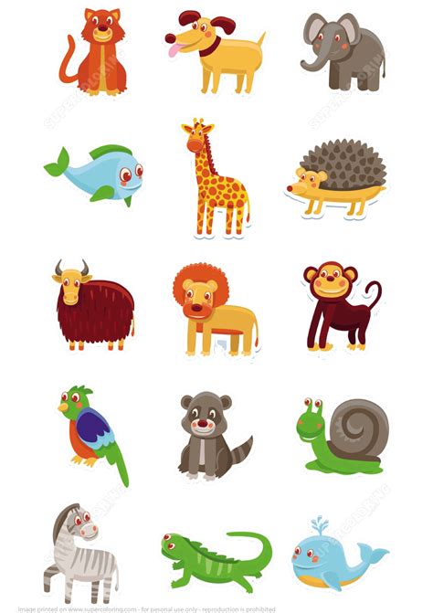 Animals Printable Stickers | Free Printable Papercraft Templates