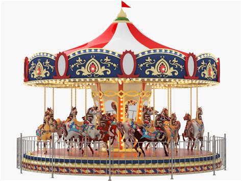 Carousel Carrousel merry-go-round ride 3D model animated | CGTrader