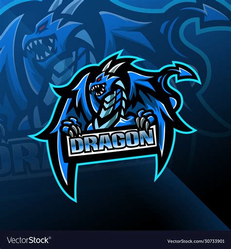 Dragon esport mascot logo design Royalty Free Vector Image