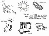 Color Yellow Coloring Page Pages sketch template