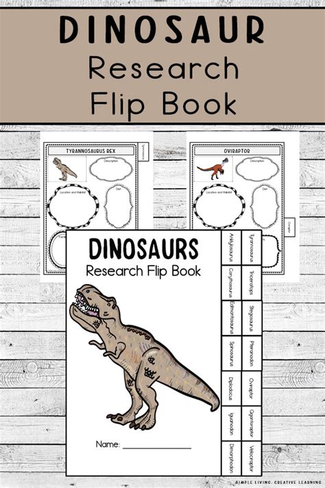 Dinosaur Research Flip Book - Simple Living. Creative Learning