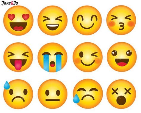 40 Emoji Clipart Emoji Clip Art Smiley Face Emoji Clipart - Etsy ...