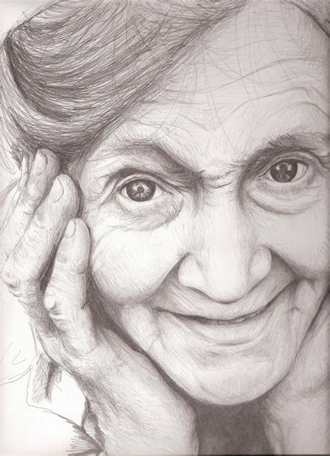 Old Woman Portrait Pencil Drawing | ubicaciondepersonas.cdmx.gob.mx