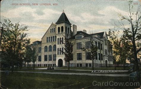 High School New London, WI Postcard