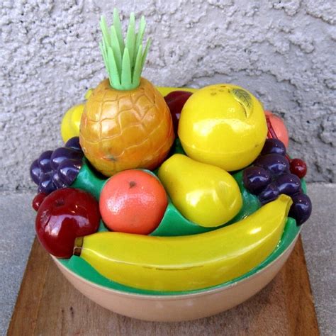 Vintage Fruit Bowl Centerpiece Set including Salt and Pepper