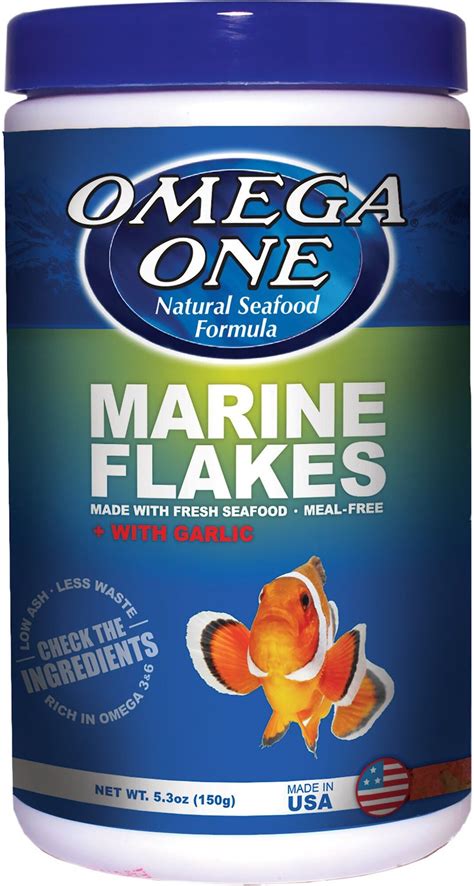 OMEGA ONE Marine Flakes with Garlic Fish Food, 5.3-oz jar - Chewy.com