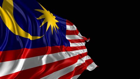 Flag Of Malaysia Beautiful 3d Animation Of The Malaysia Flag With Alpha ...