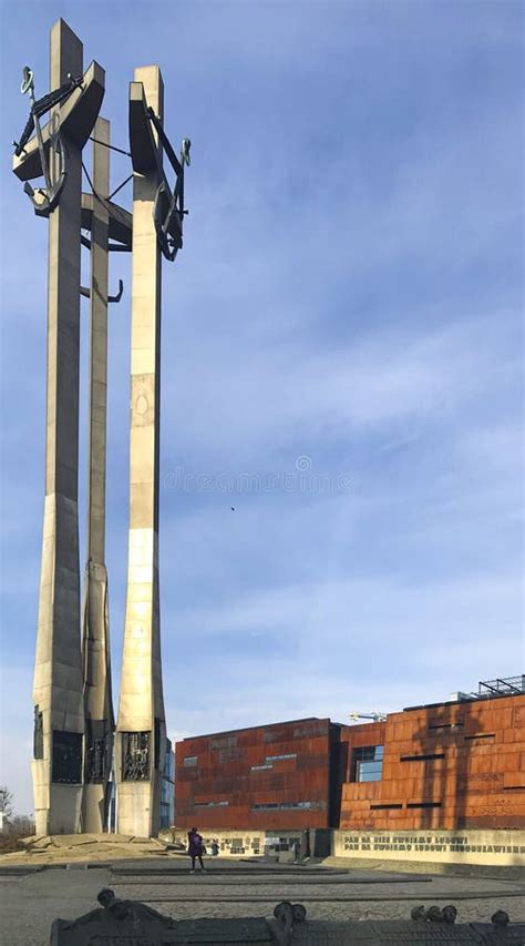 Gdansk Poland 2023 - Gdansk Shipyard Tall Crosses Monument Landmark ...