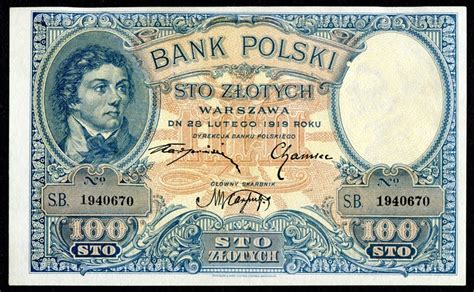 Poland 100 Zlotych banknote 1919 Tadeusz Kosciuszko|World Banknotes & Coins Pictures | Old Money ...