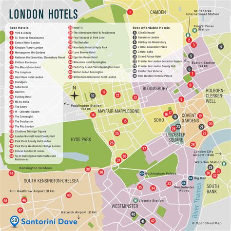 Hotel Map Of London England - United States Map