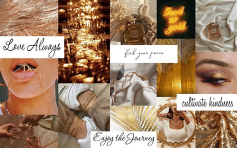 Desktop Wallpaper / Gold Aesthetic / Collage 2 - Etsy UK