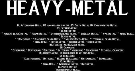 Top Metal Subgenres