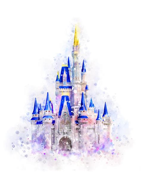 Walt Disneyworld Disney Castle Watercolor print Cinderella\u2019s ...