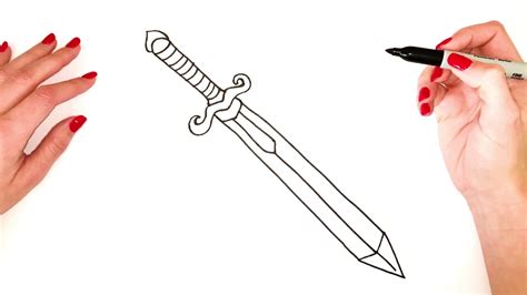 How To Draw Sword Step By Step - Sword Drawing EASY - Drawing Tutorials