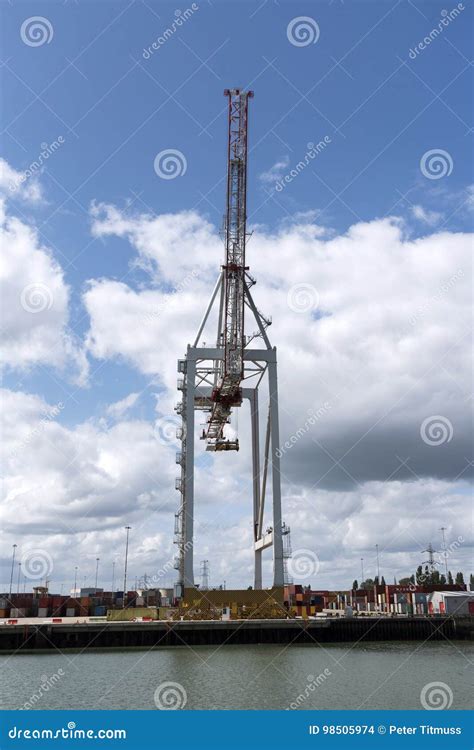 Large Crane in a Container Terminal UK Editorial Stock Image - Image of ...