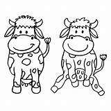 Cute cows Cartoon coloring Page Illustration Vector For Kids  sketch template