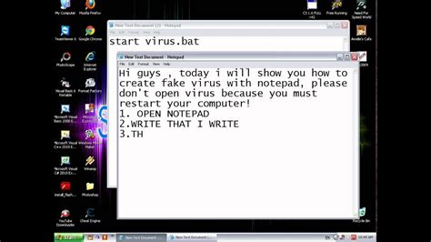 Virus Tutorial - How to create simple virus ( Notepad virus.bat ) - YouTube