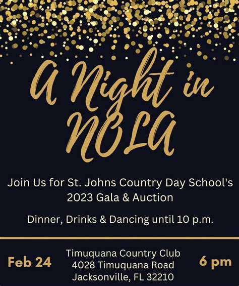 A Night in NOLA Auction & Gala, Timuquana Country Club, Jacksonville, 24 February 2023