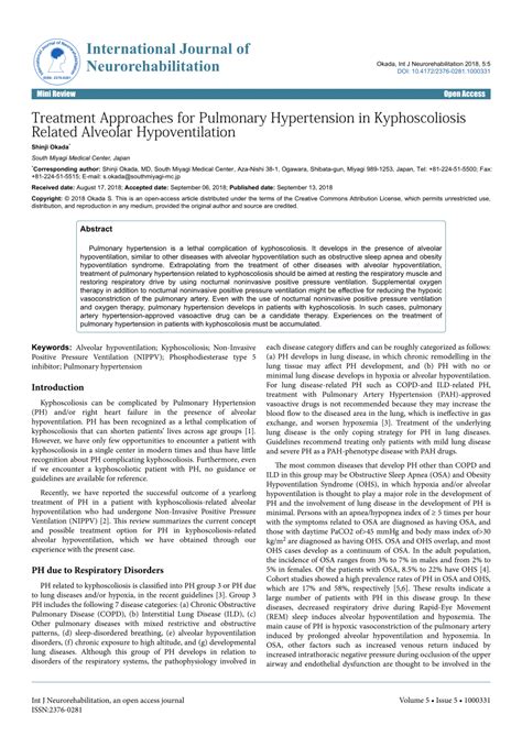 (PDF) Treatment Approaches for Pulmonary Hypertension in Kyphoscoliosis Related Alveolar ...