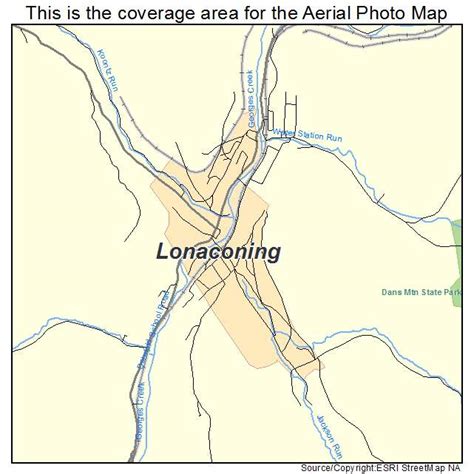 Aerial Photography Map of Lonaconing, MD Maryland