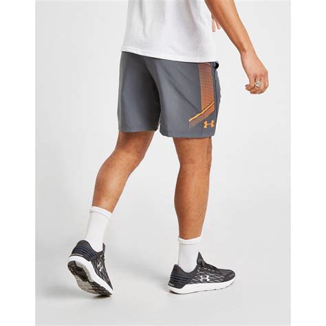 Under Armour Synthetic Woven Graphic Shorts in Grey/Orange (Gray) for Men - Lyst