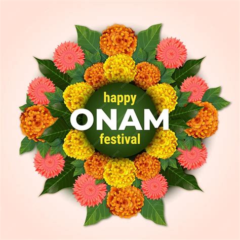 Free Vector | Realistic onam floral decoration