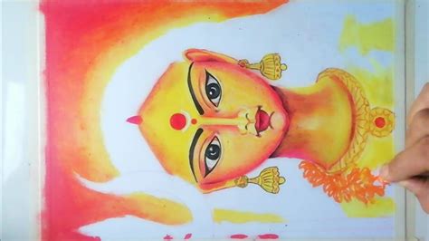 maa Durga Drawing with oil pastels / Navratri special drawing for ...