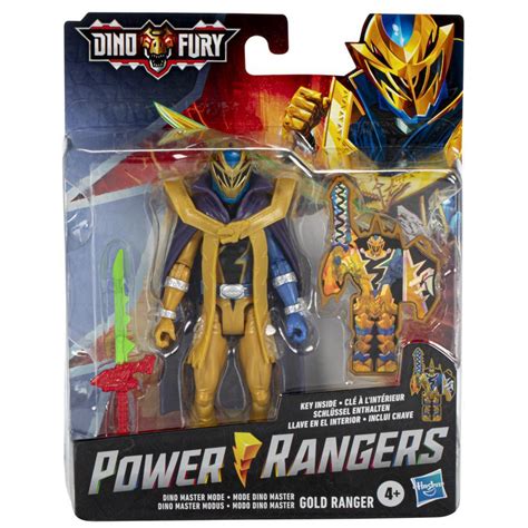 Power Rangers Dino Fury Dino Master Mode Gold Ranger 6-Inch Action Figure Toy with Dino Fury Key ...