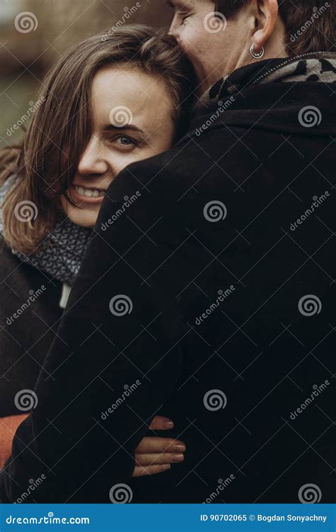 Stylish Man and Woman Hugging. Romantic Calm Atmospheric Moment. Stock Image - Image of love ...