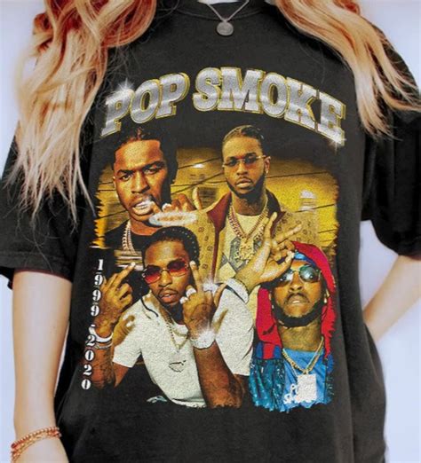 Vintage Style Pop Smoke Rapper Unisex Shirt Graphic Tee, Hip Hop Shirt, Music Shirt, Greatest ...