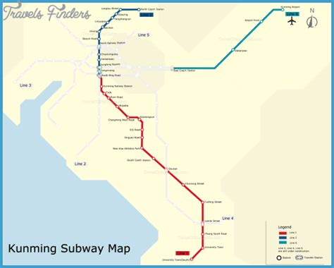 Kunming Subway Map - TravelsFinders.Com