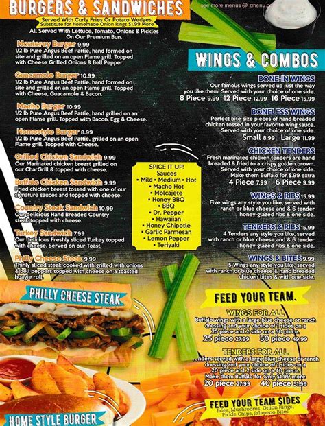 Menu at Referees Sports Bar & Grill, Beeville