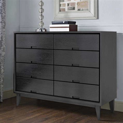 Modern Simplicity Solid Wood Black Bedroom Dresser With 8 Drawers | Black bedroom furniture ...