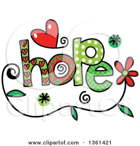 Clipart of Colorful Sketched Hope Word Art - Royalty Free Vector ...