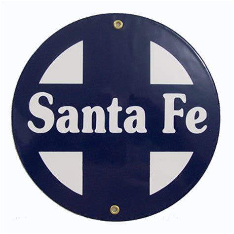 Santa Fe Railway Round Porcelain Railroad Sign #97-1430 - Locomotive Logos