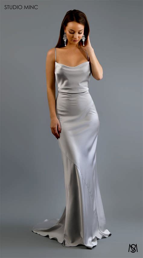 Silver cascade luxe in 2020 | Silk bridesmaid dresses, Satin formal ...