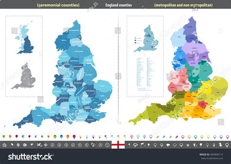 England Counties Vector Map - 469904714 : Shutterstock