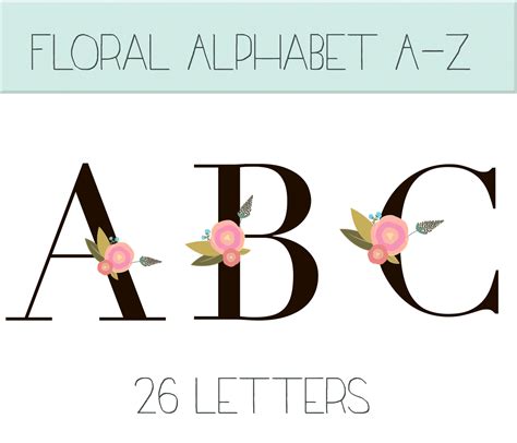 Floral monogram letters clip art | Custom-Designed Illustrations ~ Creative Market