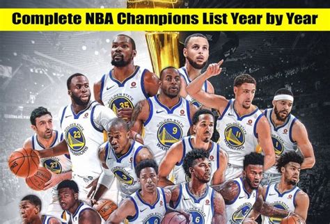 Complete NBA Champions List Year by Year | Nba champions list, Nba ...