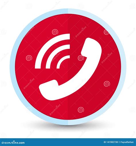 Phone Ringing Icon Flat Prime Red Round Button Stock Vector - Illustration of flat, hotline ...