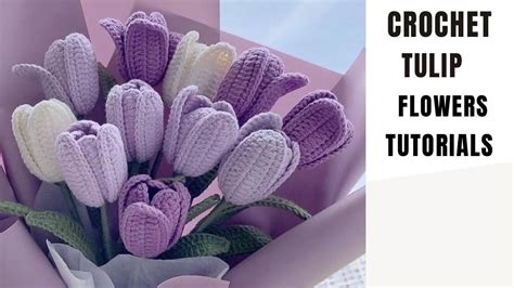 How to crochet flowers || Step by step crochet tulip tutorials - YouTube | Crochet flower ...