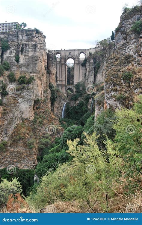 The bridge of Ronda stock image. Image of chasm, autumn - 12423801