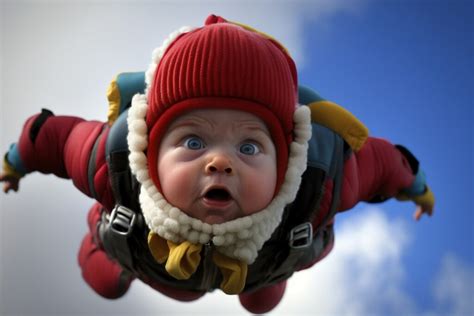 Created by AI: Concept of Babies Skydiving