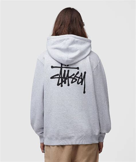 Stussy Basic Hoodie in Grey (Gray) for Men - Lyst