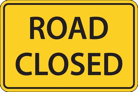 Road Closed Sign On White Background 12259393 Vector Art at Vecteezy