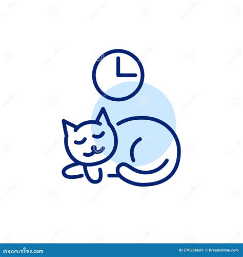 Sleeping Cat. Take a Nap. Pixel Perfect, Editable Stroke Line Icon Stock Vector - Illustration ...