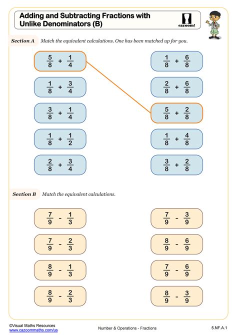 Adding and Subtracting Fractions Worksheets with Answer Key - Worksheets Library