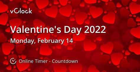 When is Valentine's Day 2022 - Countdown Timer Online - vClock