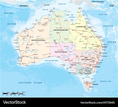 Detailed map of the australian continent Vector Image